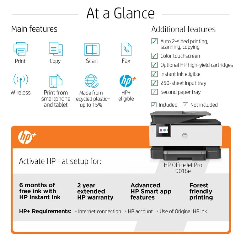 HP OfficeJet Pro 9018e All-in-One Wireless Color Inkjet Printer - DealJustDeal