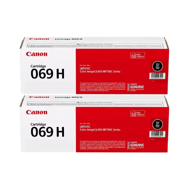 Canon 069 H Black High Yield Toner Cartridge (5098C001), Pack Of 2 - DealJustDeal