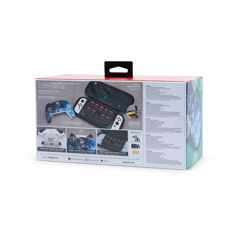 PowerA Enhanced Wireless Controller and Protection Case for Nintendo Switch – Midnight Ride - DealJustDeal