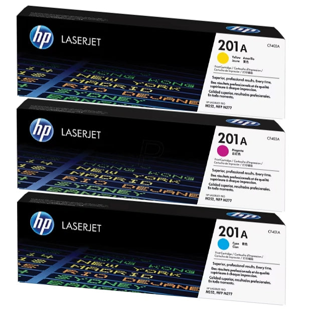 HP 201A Cyan/Magenta/Yellow Standard Yield Toner Cartridge, Pack Of 3 - DealJustDeal