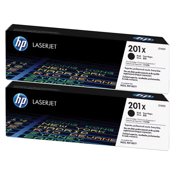 HP 201X Black High Yield Toner Cartridge (CF400X), Pack Of 2