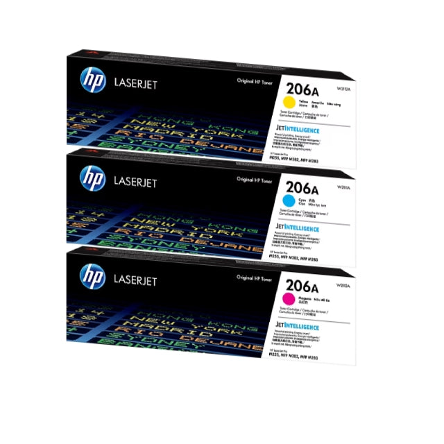 HP 206A Cyan/Magenta/Yellow Standard Yield Toner Cartridge, Pack Of 3