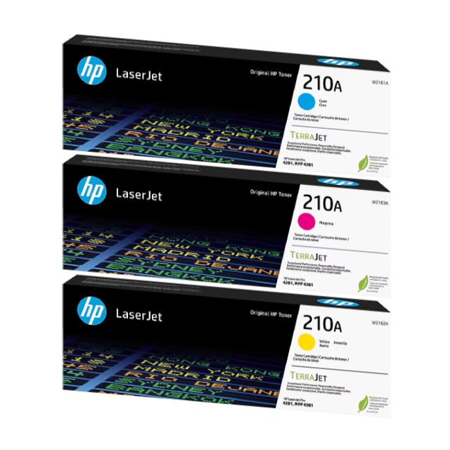 HP 210A Cyan/Magenta/Yellow Standard Yield Toner Cartridge, Pack Of 3 - DealJustDeal