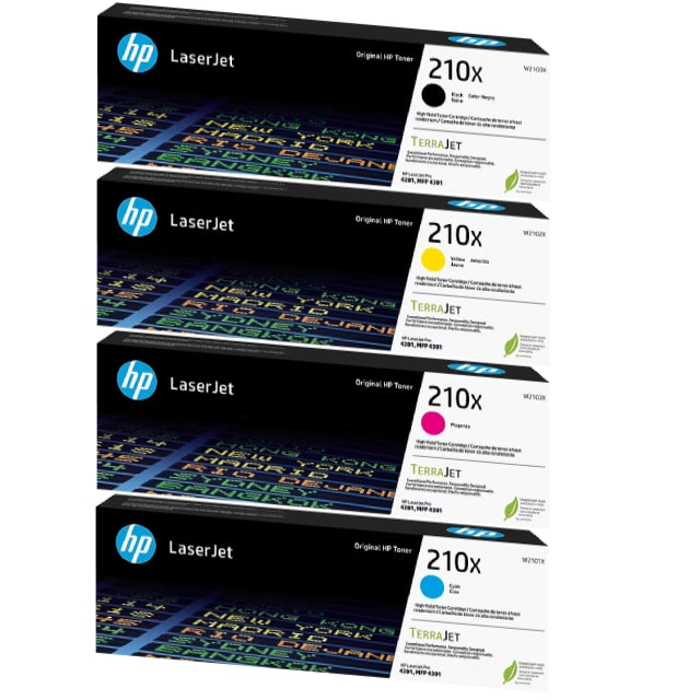 HP 210X Black/Cyan/Magenta/Yellow High Yield Toner Cartridge, Pack Of 4 - DealJustDeal