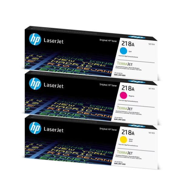 HP 218A Cyan/Magenta/Yellow Standard Yield Toner Cartridge, Pack Of 3