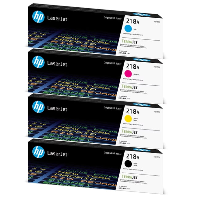 HP 218A Black/Cyan/Magenta/Yellow Standard Yield Toner Cartridge, Pack Of 4