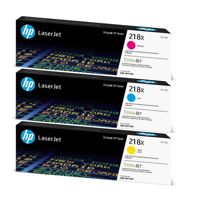 HP 218X Cyan/Magenta/Yellow High Yield Toner Cartridge, Pack Of 3 - DealJustDeal