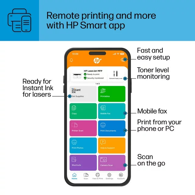 HP LaserJet MFP M139we Wireless Black & White Laser Printer with 6 Months of Instant Ink included with HP+ - DealJustDeal