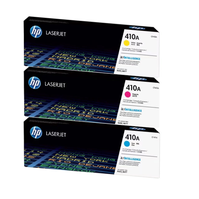 HP 410A Cyan/Magenta/Yellow Standard Yield Toner Cartridge, Pack Of 3 - DealJustDeal