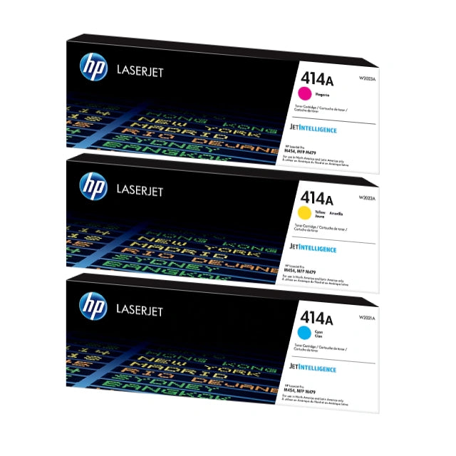 HP 414A Cyan/Magenta/Yellow Standard Yield Toner Cartridge, Pack Of 3 - DealJustDeal