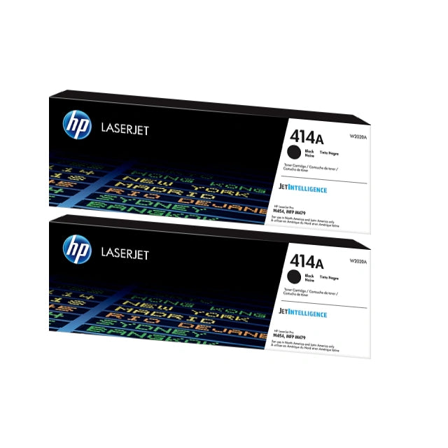 HP 414A Black Standard Yield Toner Cartridge (W2020A), Pack Of 2 - DealJustDeal