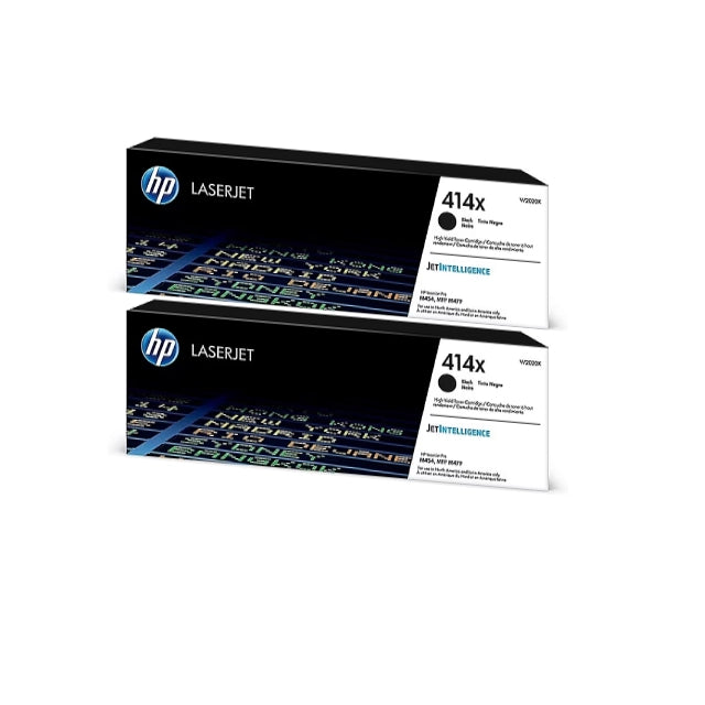 HP 414X Black High Yield Toner Cartridge (W2020X), Pack Of 2