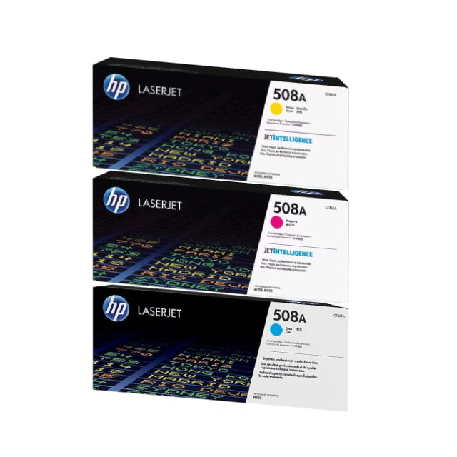 HP 508A Cyan/Magenta/Yellow Standard Yield Toner Cartridge, Pack Of 3 - DealJustDeal