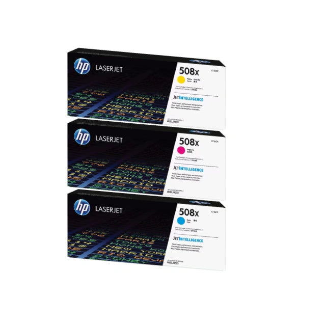 HP 508X Cyan/Magenta/Yellow High Yield Toner Cartridge, Pack Of 3 - DealJustDeal