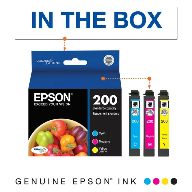 Epson T200 DURABrite Ultra Genuine Ink Standard Capacity Color Combo Pack - DealJustDeal