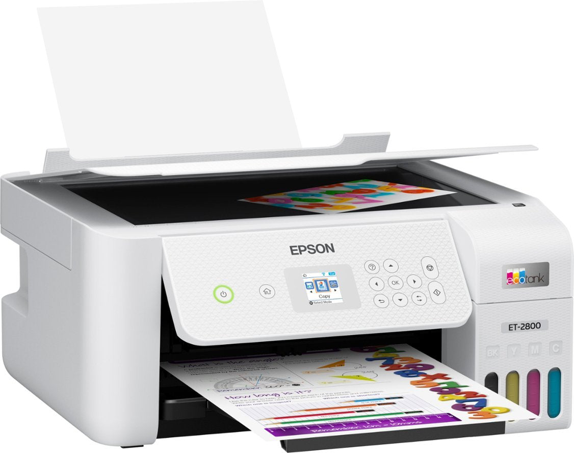 Epson EcoTank ET-2800 Wireless All-in-One Inkjet Printer, White - DealJustDeal