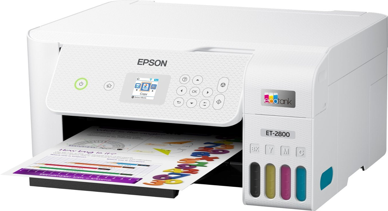 Epson EcoTank ET-2800 Wireless All-in-One Inkjet Printer, White - DealJustDeal