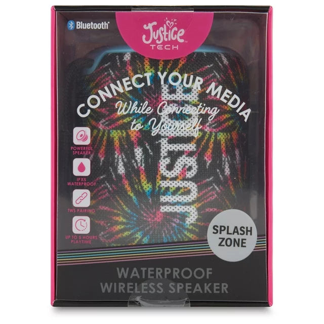 Justice Wireless Speaker- BLACK TIE DYE PRINT - DealJustDeal