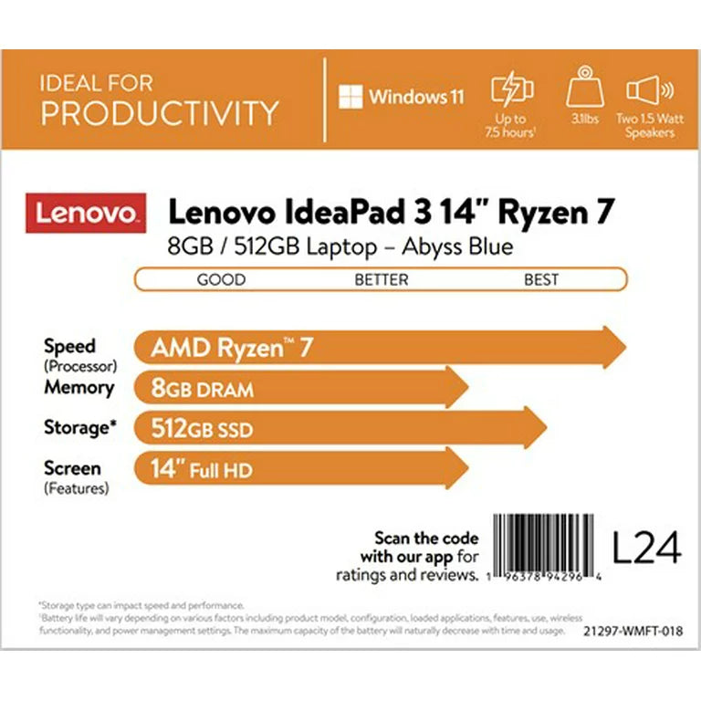 Lenovo 82KT00V8US Ideapad 3 14