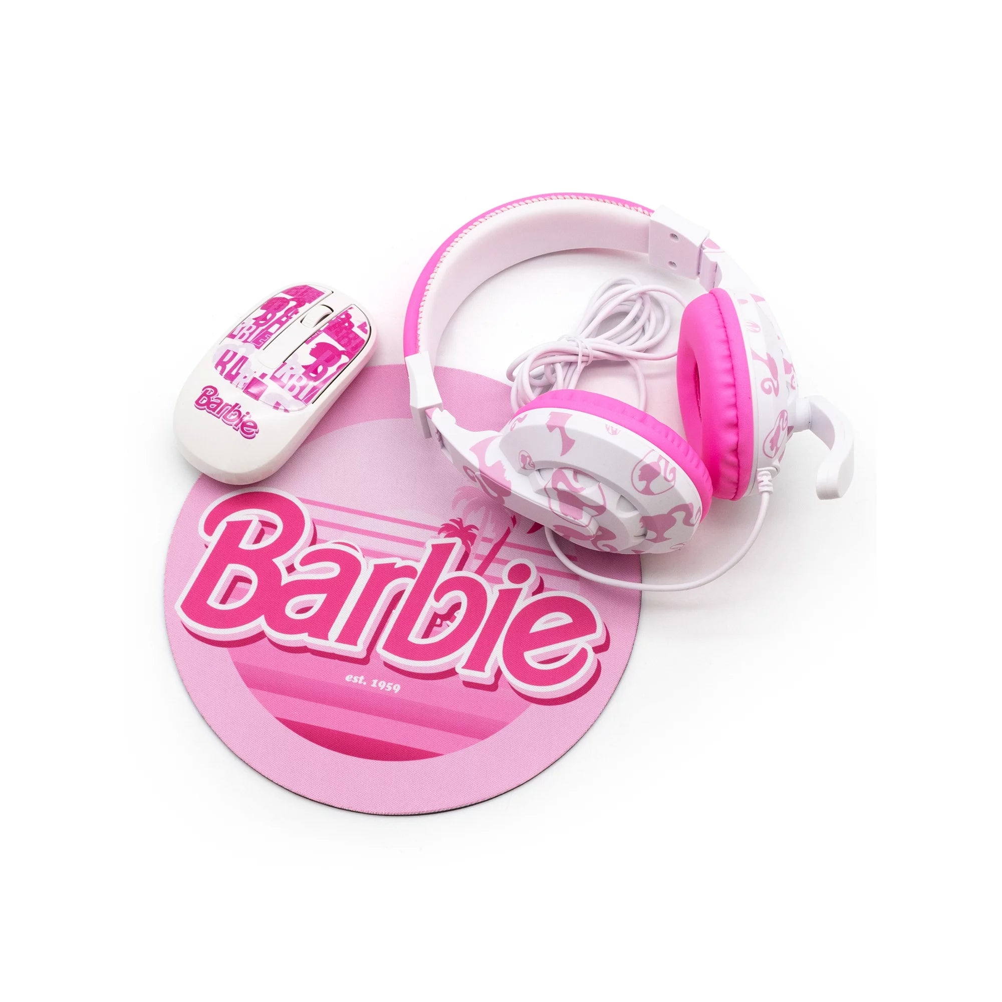 Barbie Printed Tech Bundle: Including Headphone + Mouse + Keyboard - DealJustDeal