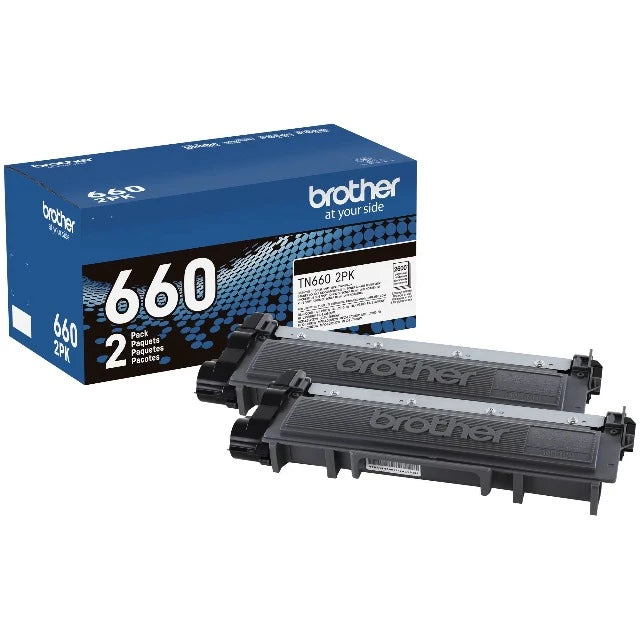 Brother TN660 Black Toner Cartridge, High Yield, 2/Pack (TN6602PK) - DealJustDeal