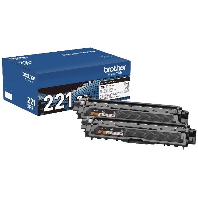 Brother TN-221 Black Standard Yield Toner Cartridge, 2/Pack (TN2212PK) - DealJustDeal