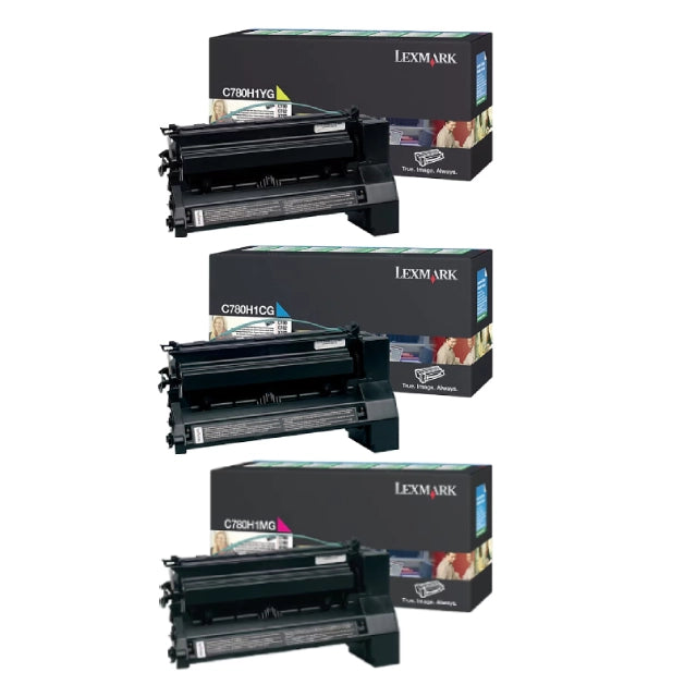 Lexmark C780 Cyan/Magenta/Yellow High Yield Toner Cartridge, Pack Of 3 - DealJustDeal