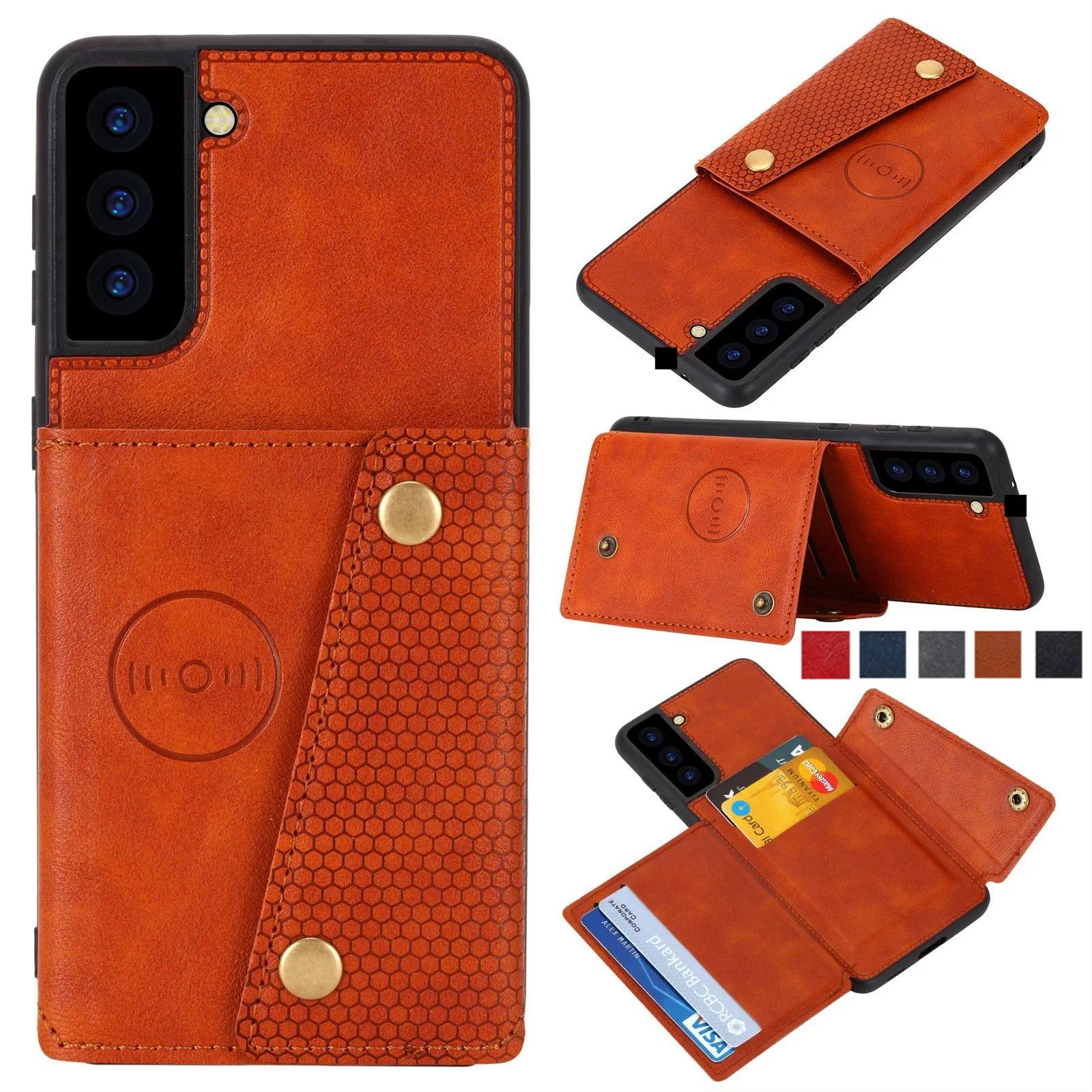 Wallet Card Holder Leather Galaxy Note and S Case - DealJustDeal