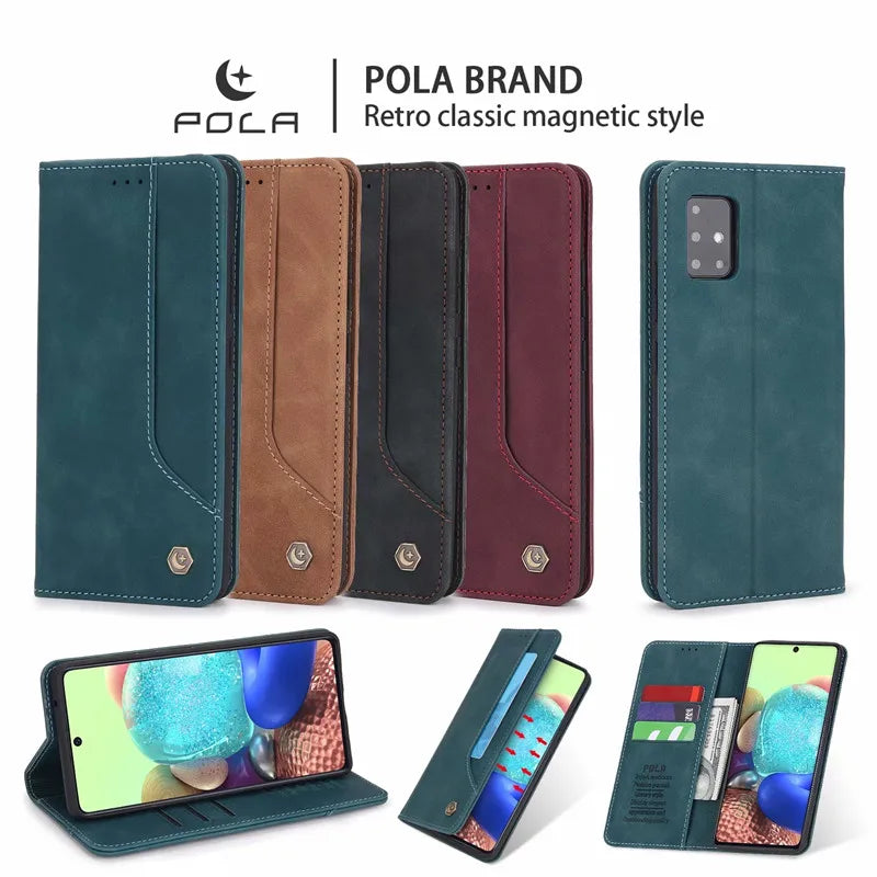 Flip Wallet Leather Galaxy A Case - DealJustDeal