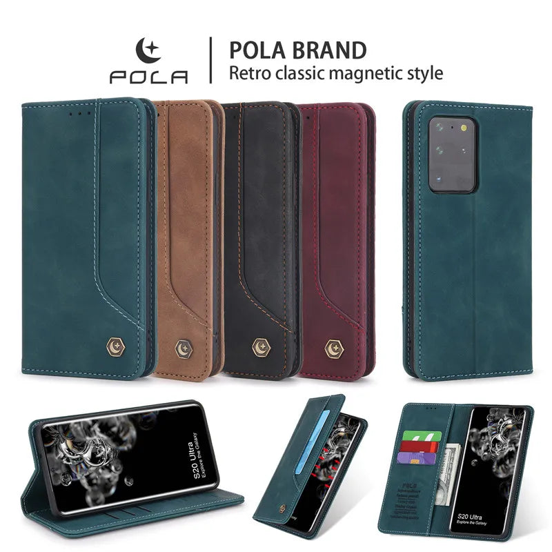 Magnetic Wallet Leather Flip Galaxy S Case - DealJustDeal