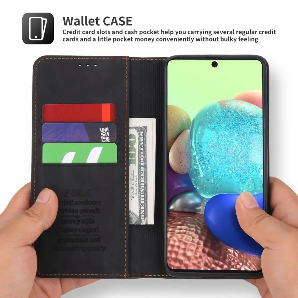 Flip Wallet Leather Galaxy A Case - DealJustDeal