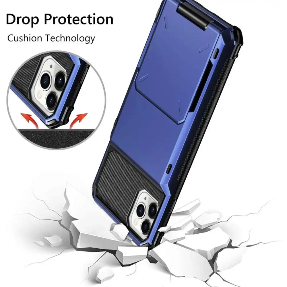 Card Slot Flip Hidden Pocket Wallet iPhone Case - DealJustDeal