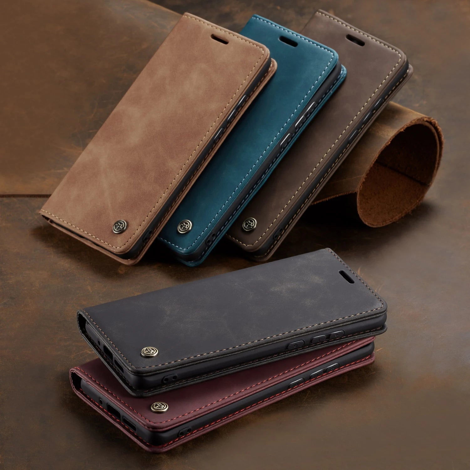 Leather Magnetic Flip Wallet Google Case - DealJustDeal