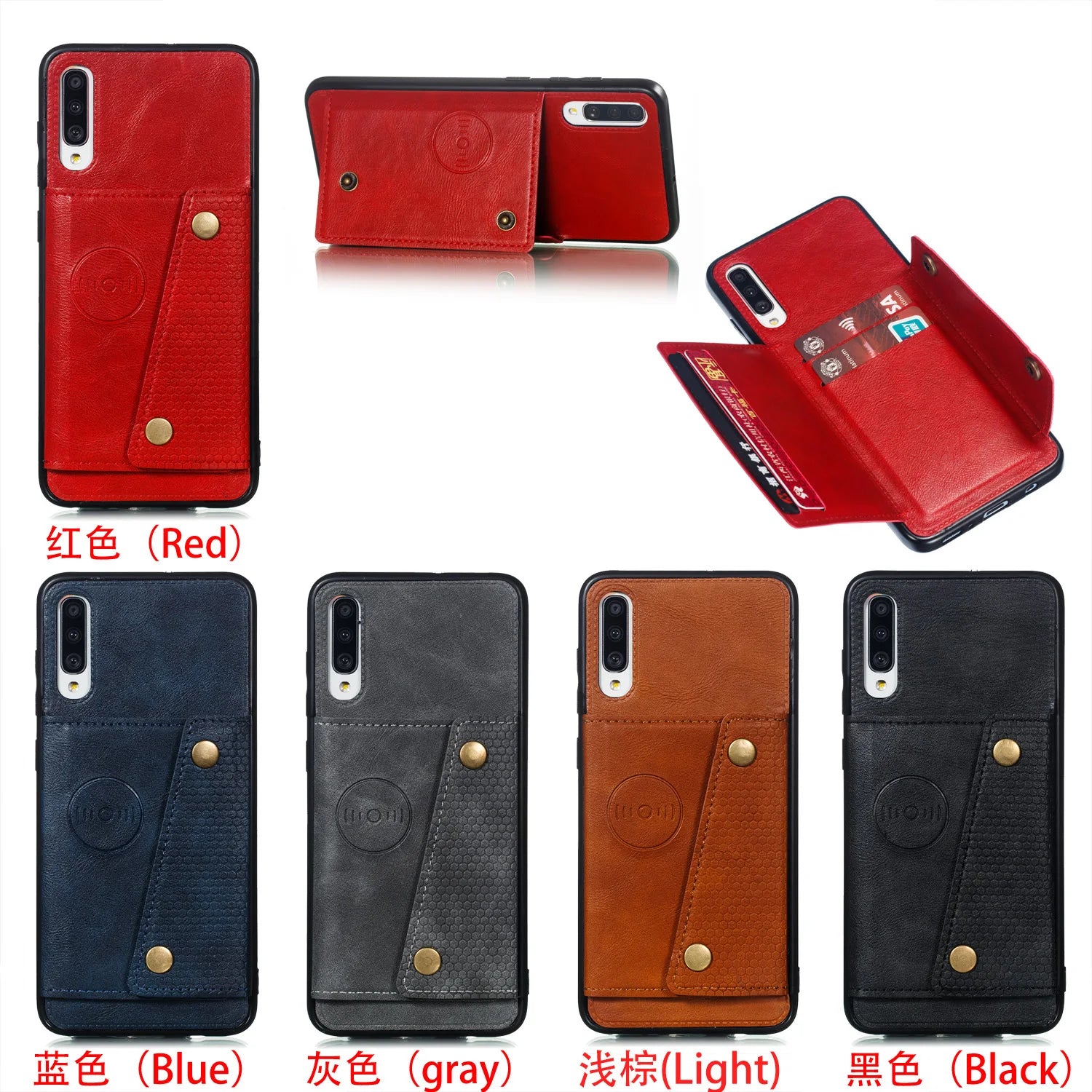 Card Holder Wallet Leather Galaxy A and M Case - DealJustDeal