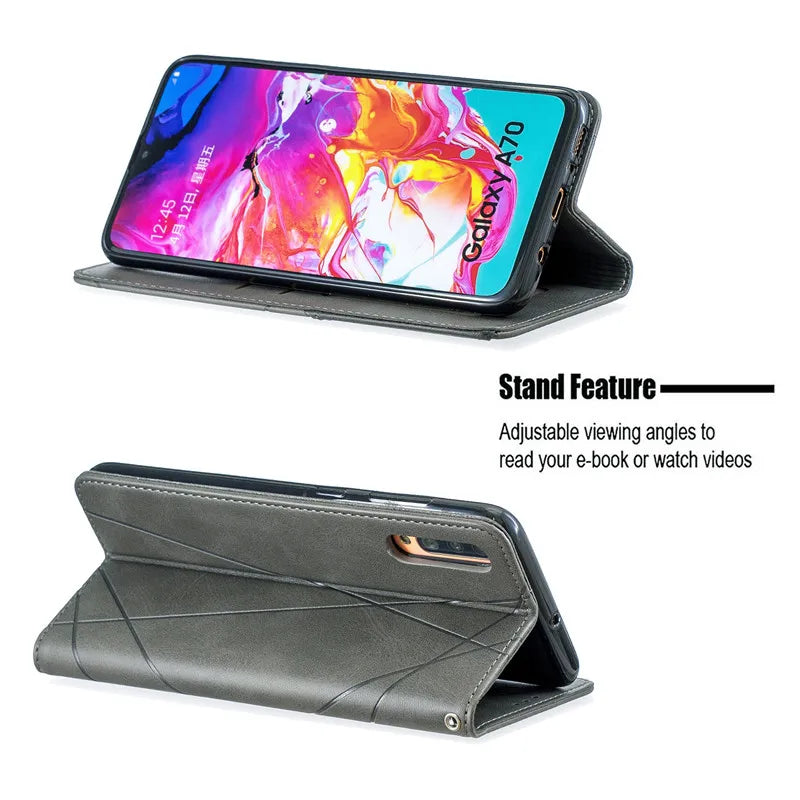 Flip Stand Magnetic Leather Slim Galaxy A Case - DealJustDeal