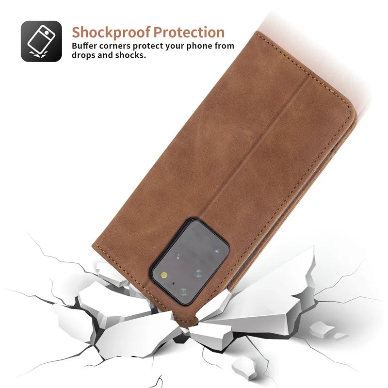 Magnetic Wallet Leather Flip Galaxy S Case - DealJustDeal