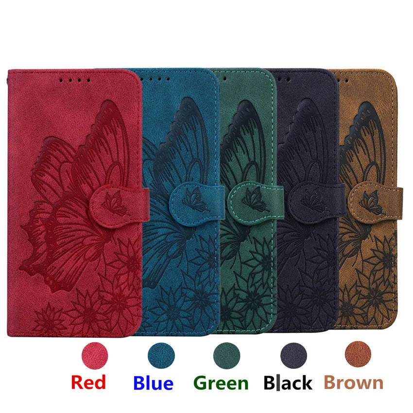 Butterfly Leather Flip Wallet Book iPhone Case - DealJustDeal