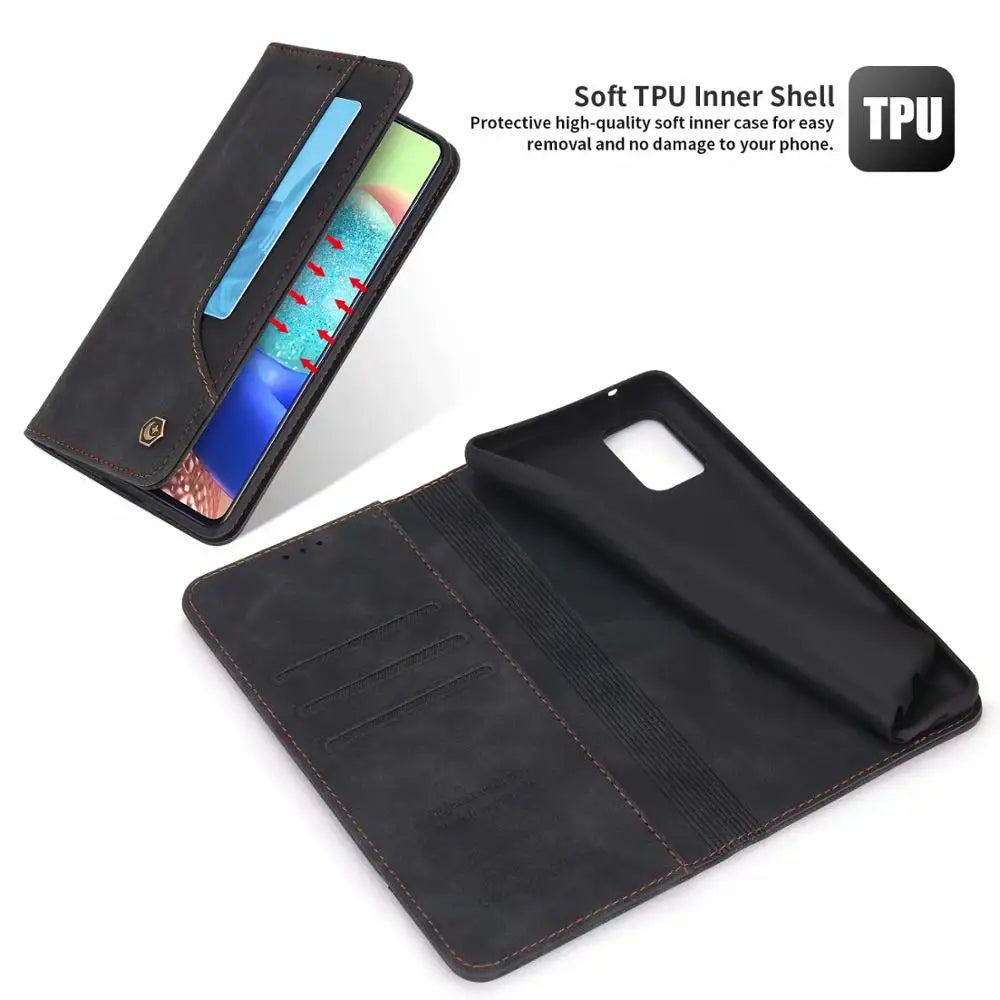 Flip Wallet Leather Galaxy A Case - DealJustDeal