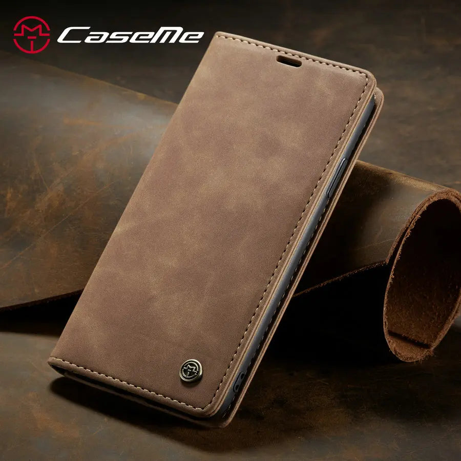 Retro Magnetic Leather Wallet Flip iPhone Case - DealJustDeal