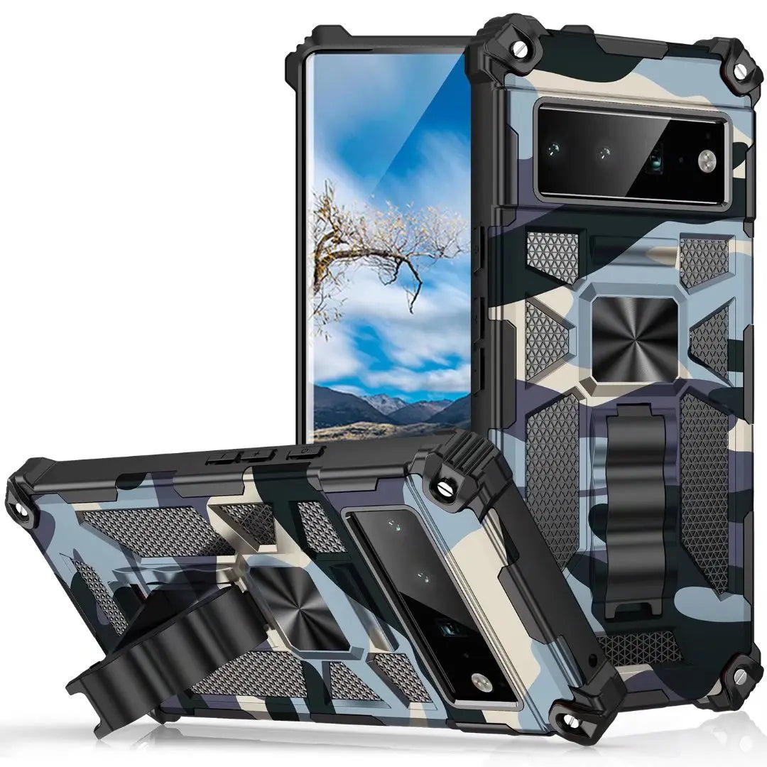 Camouflage Magnet Armor Rugged Silicon Google Case - DealJustDeal