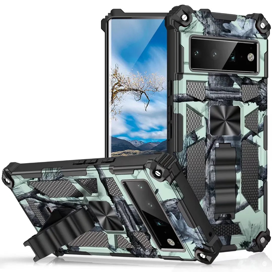 Camouflage Magnet Armor Rugged Silicon Google Case - DealJustDeal