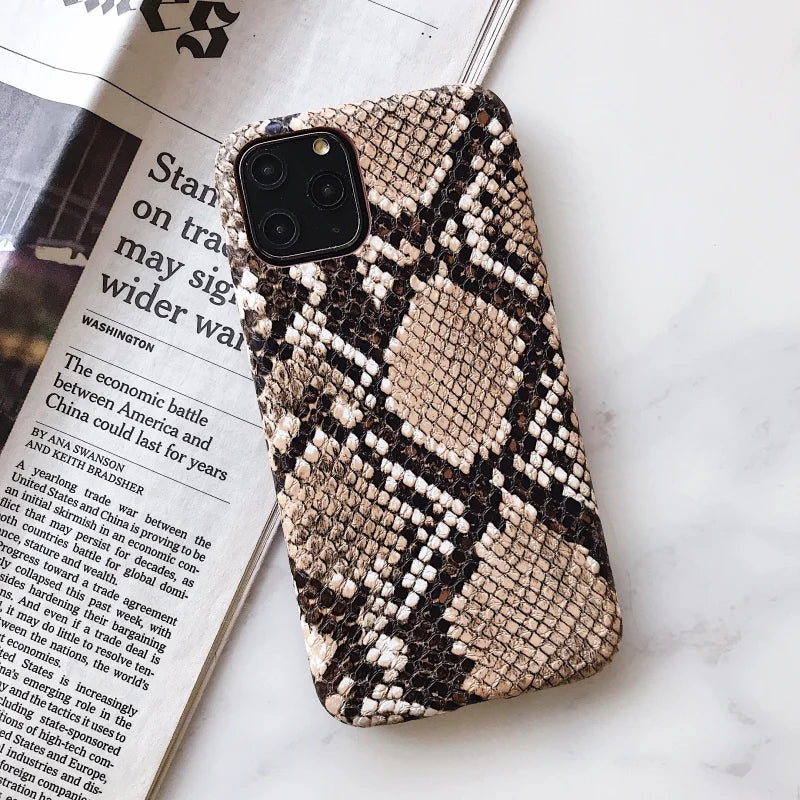 Crocodile Texture Snake Skin Pu Leather iPhone Case - DealJustDeal