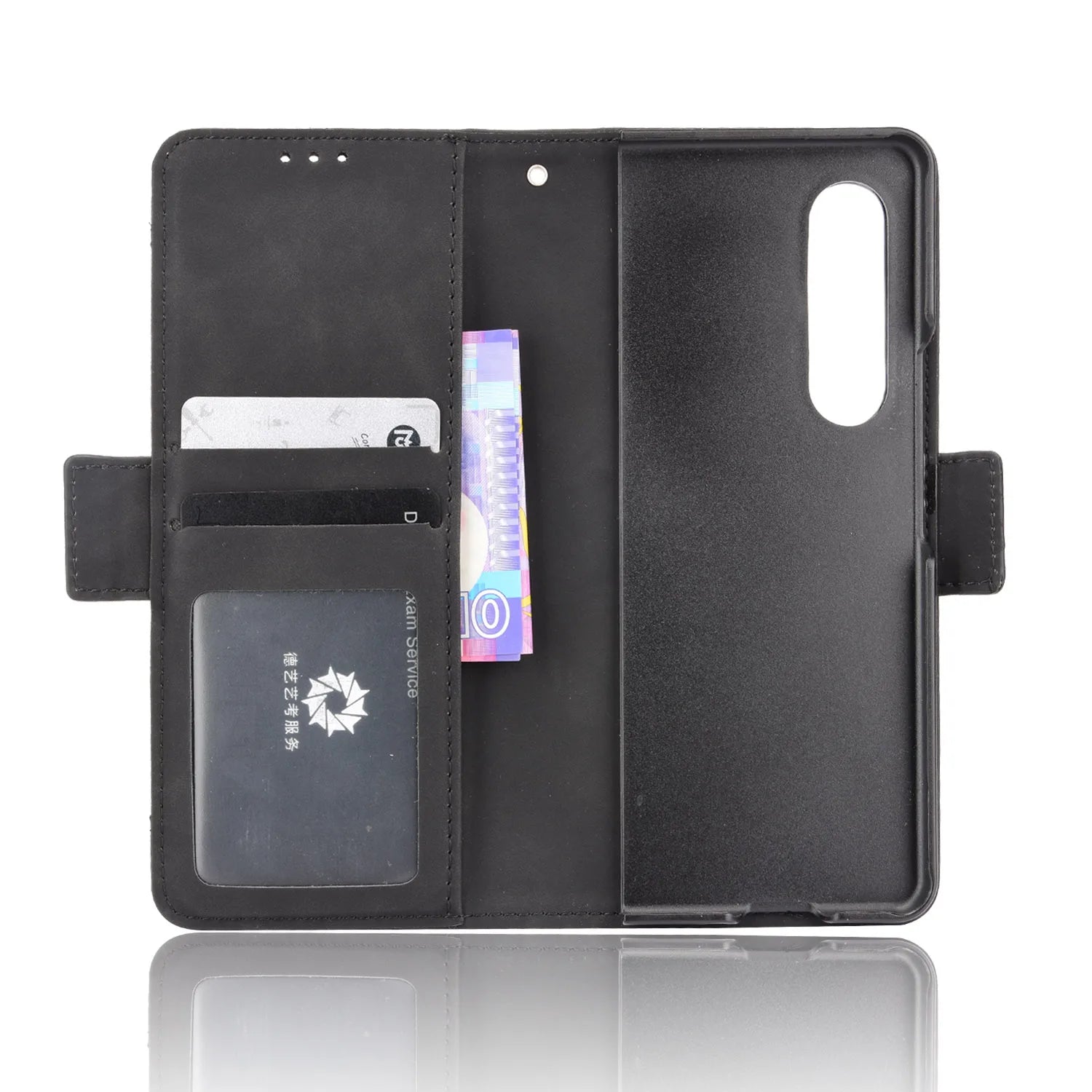 Card Slot Holder Magnetic Flip Wallet Leather Galaxy Z Fold Case - DealJustDeal