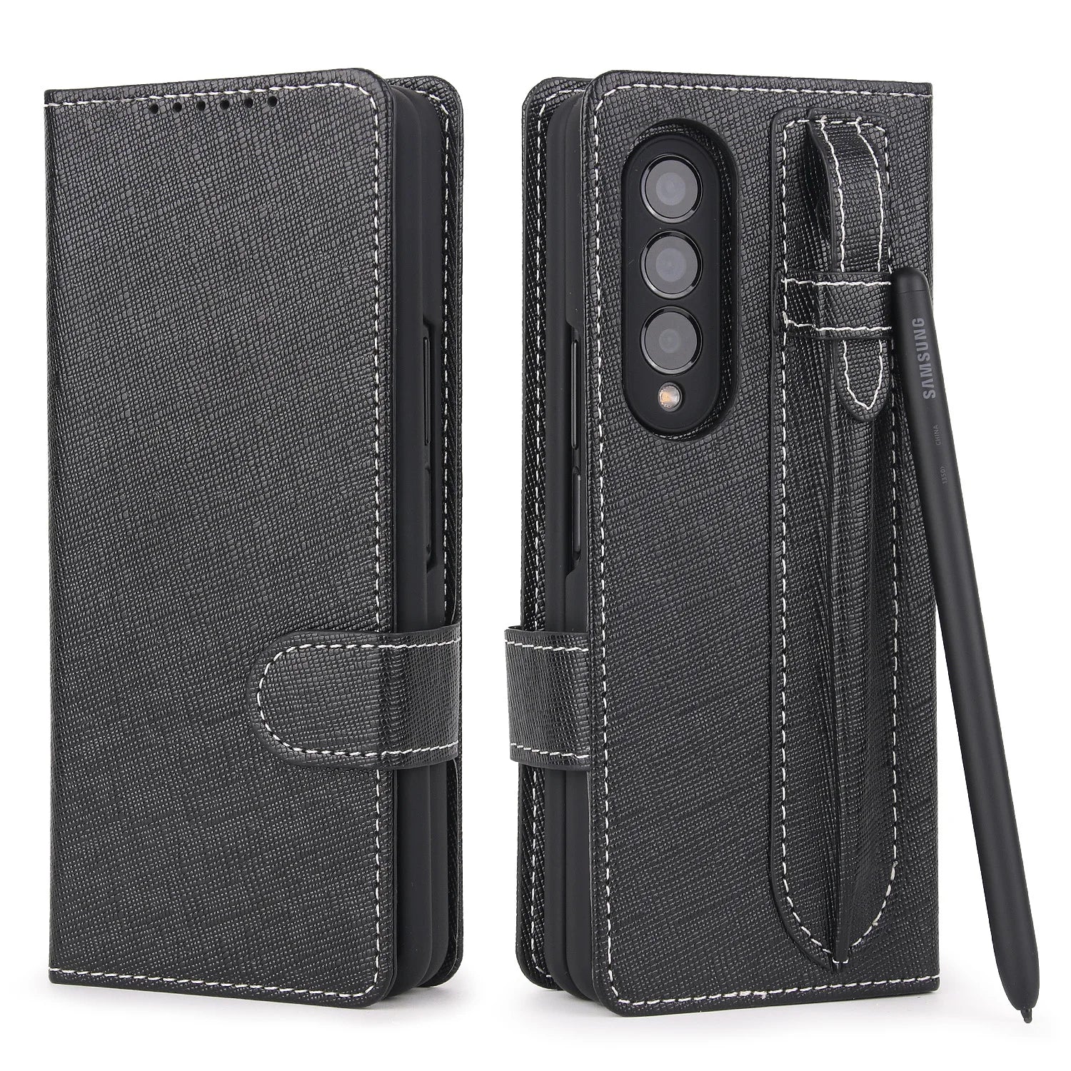 Magnetic Leather Card Slot Wallet Galaxy Z Fold Case - DealJustDeal