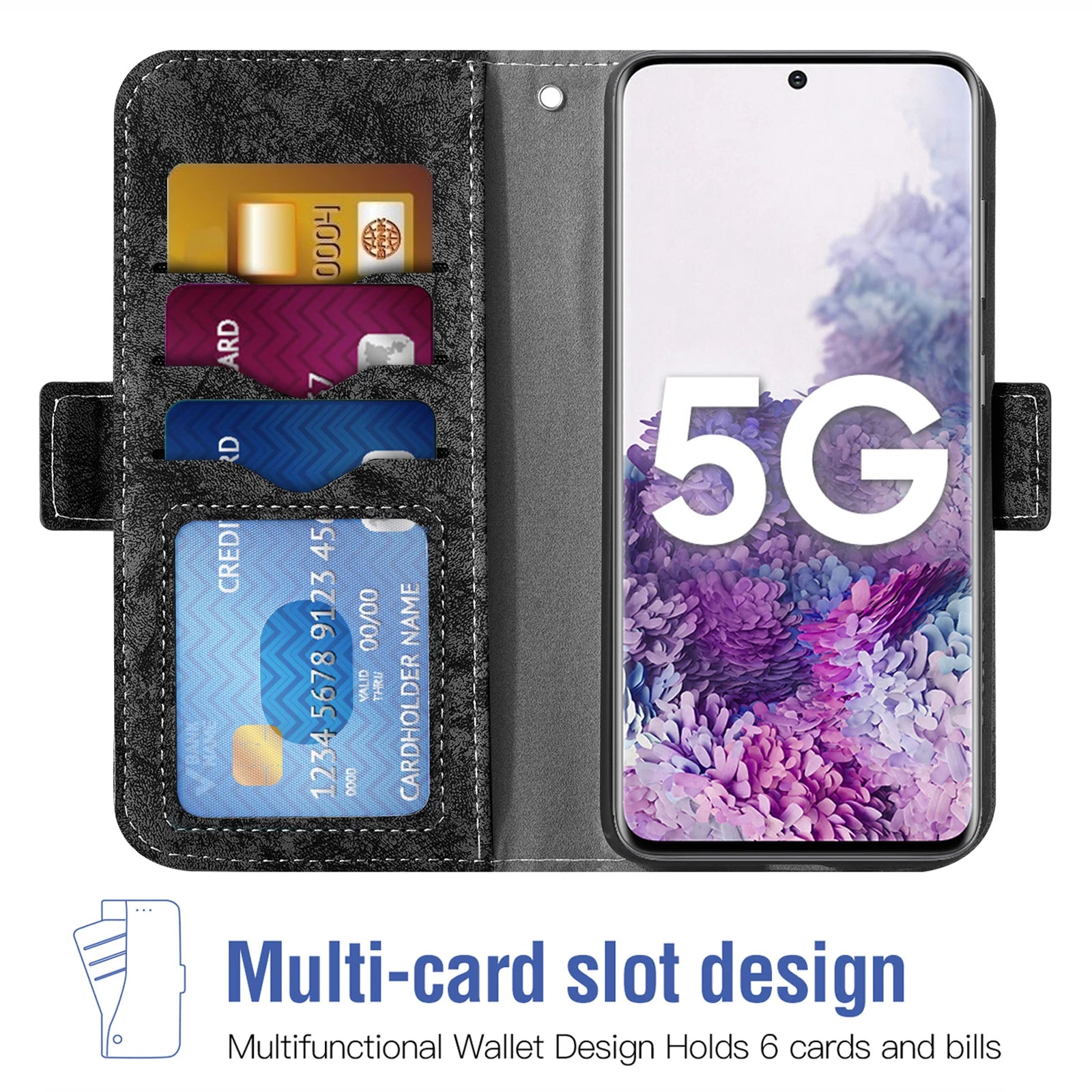 Strap Card Holder Stand Flip Wallet Leather Google Case - DealJustDeal