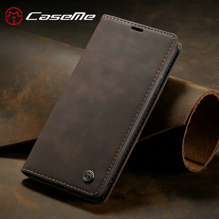 Retro Magnetic Leather Wallet Flip iPhone Case - DealJustDeal