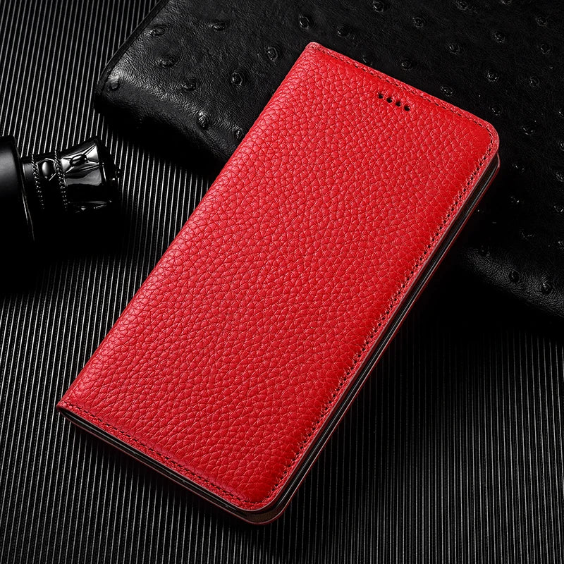 Litchi Grain Genuine Flip Leather Galaxy Case - DealJustDeal