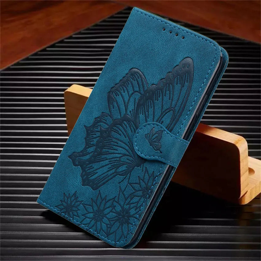 Butterfly Leather Flip Wallet Book iPhone Case - DealJustDeal