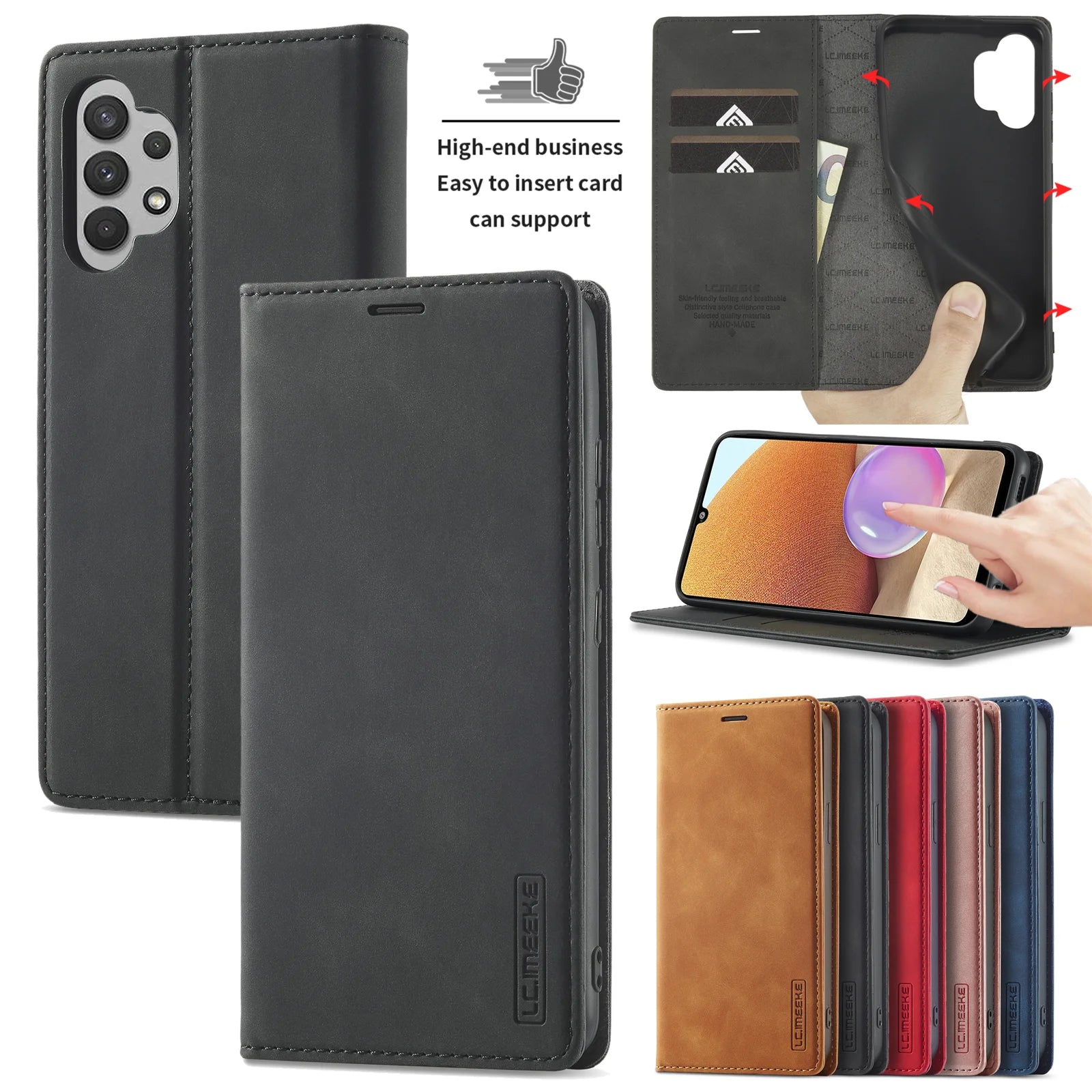 Magnetic Flip Wallet Leather Galaxy S Case - DealJustDeal