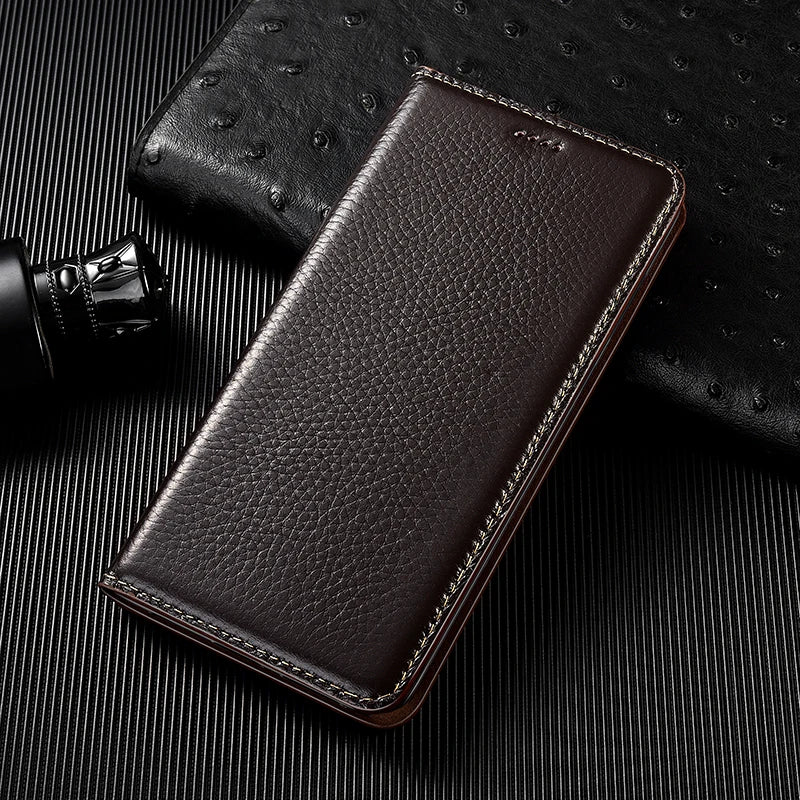 Litchi Grain Genuine Flip Leather Galaxy Case - DealJustDeal